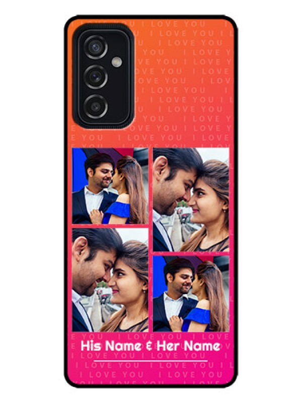 Custom Galaxy M52 5G Custom Metal Phone Case - I Love You Pink Design