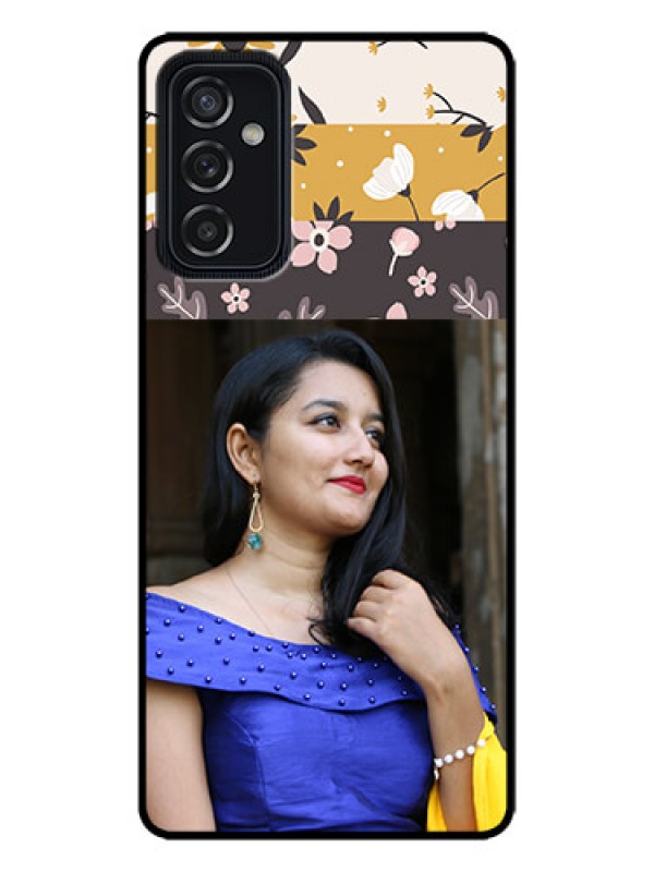 Custom Galaxy M52 5G Custom Metal Phone Case - Stylish Floral Design