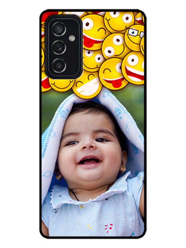 Custom Galaxy M52 5G Custom Metal Phone Case - With Smiley Emoji Design