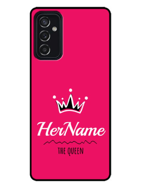 Custom Galaxy M52 5G Custom Metal Phone Case - Queen With Name Design
