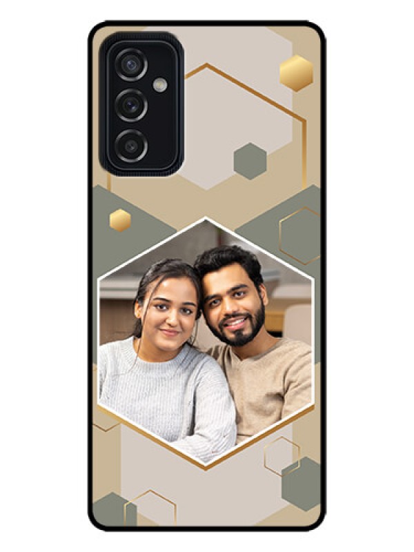Custom Galaxy M52 5G Custom Metal Phone Case - Stylish Hexagon Pattern Design