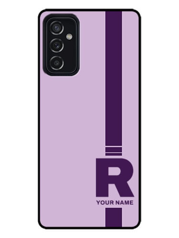 Custom Galaxy M52 5G Custom Metal Phone Case - Simple Dual Tone Stripe With Name Design