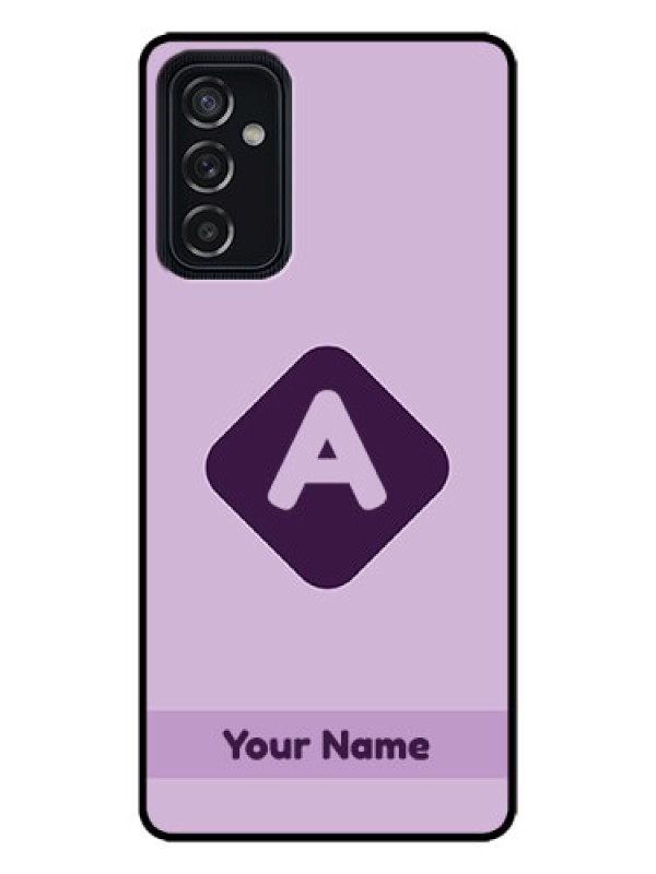 Custom Galaxy M52 5G Custom Metal Phone Case - Custom Letter In Curved Badge Design