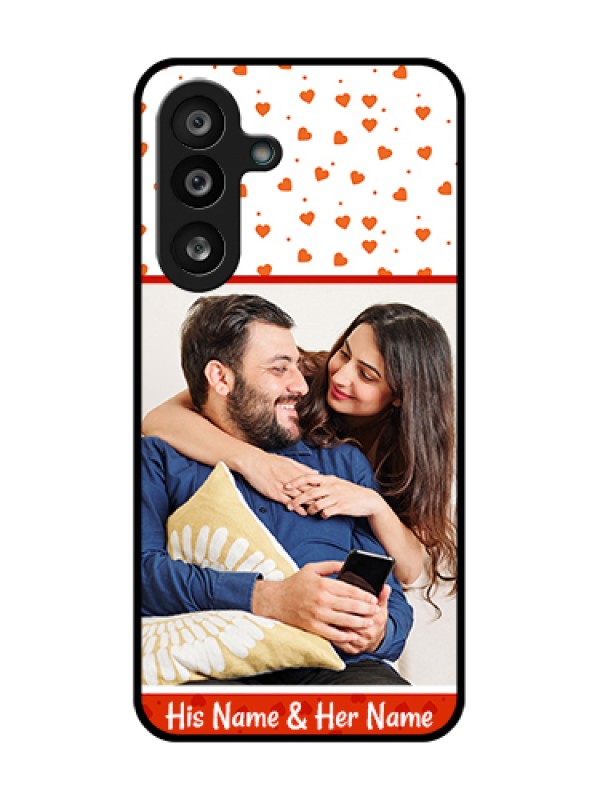 Custom Samsung Galaxy M56 5G Custom Metal Phone Case - Orange Love Symbol Design