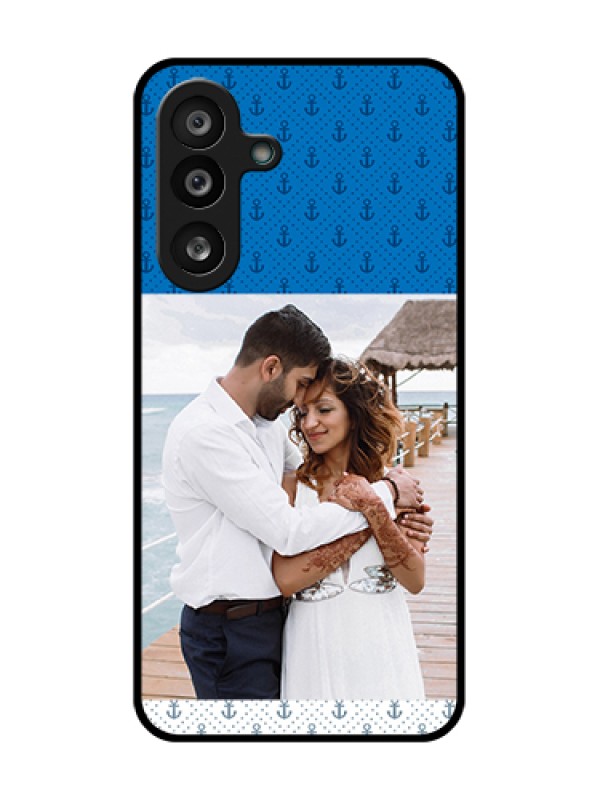 Custom Samsung Galaxy M56 5G Custom Metal Phone Case - Blue Anchors Design