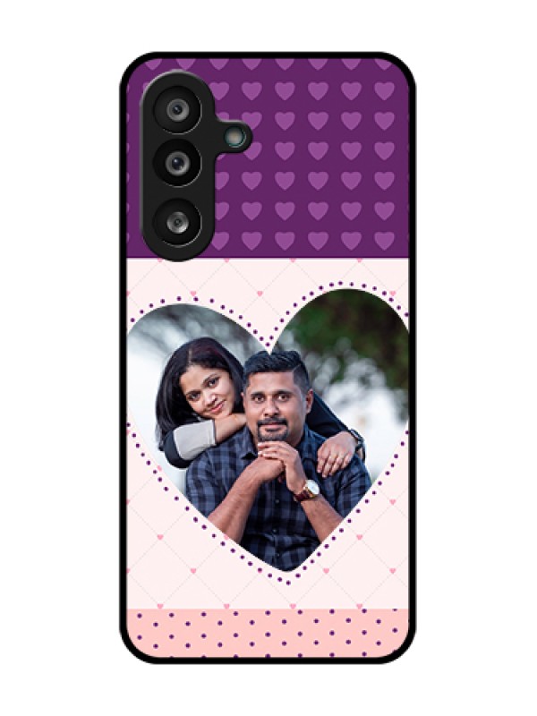 Custom Samsung Galaxy M56 5G Custom Metal Phone Case - Violet Love Dots Design