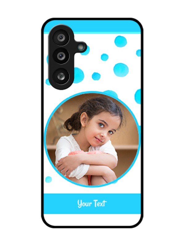 Custom Samsung Galaxy M56 5G Custom Metal Phone Case - Blue Bubbles Pattern Design