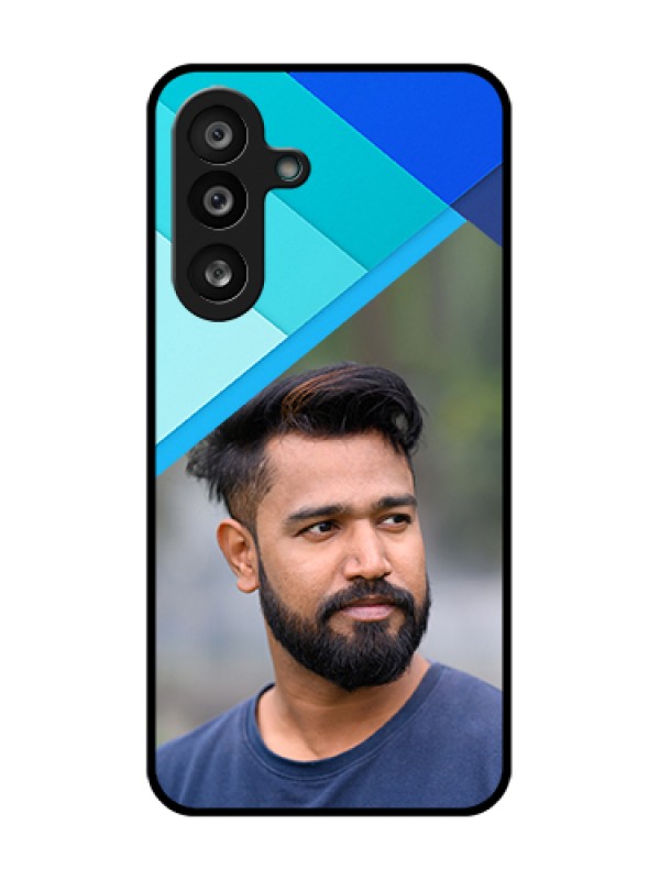 Custom Samsung Galaxy M56 5G Custom Metal Phone Case - Blue Pattern Design
