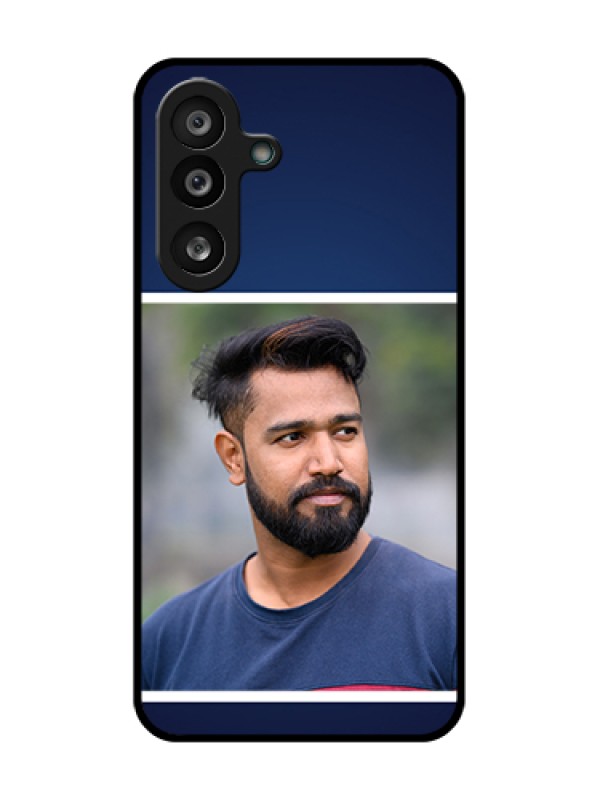Custom Samsung Galaxy M56 5G Custom Metal Phone Case - Simple Royal Blue Design