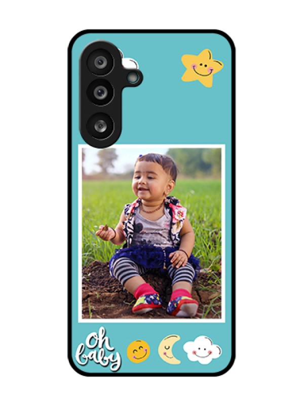 Custom Samsung Galaxy M56 5G Custom Metal Phone Case - Smiley Kids Stars Design