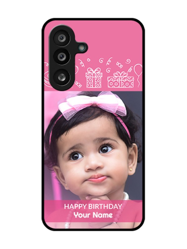 Custom Samsung Galaxy M56 5G Custom Metal Phone Case - With Birthday Line Art Design