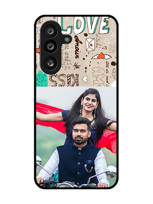Custom Samsung Galaxy M56 5G Custom Metal Phone Case - Love Doodle Pattern