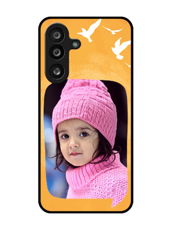Custom Samsung Galaxy M56 5G Custom Metal Phone Case - Water Color Design With Bird Icons