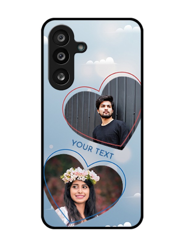Custom Samsung Galaxy M56 5G Custom Metal Phone Case - Blue Color Couple Design