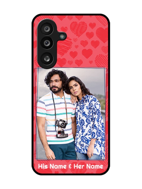 Custom Samsung Galaxy M56 5G Custom Metal Phone Case - With Red Heart Symbols Design