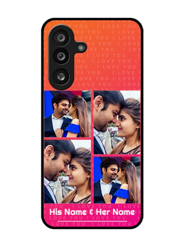 Custom Samsung Galaxy M56 5G Custom Metal Phone Case - I Love You Pink Design