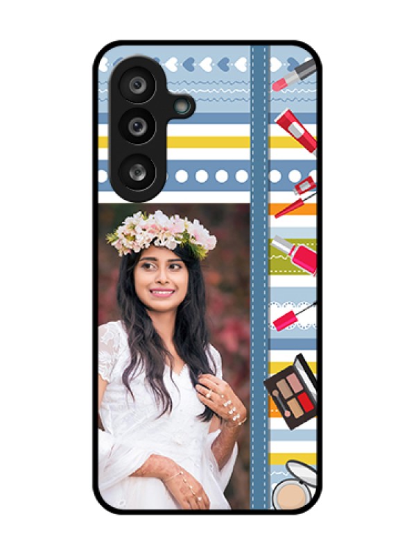 Custom Samsung Galaxy M56 5G Custom Metal Phone Case - Makeup Icons Design