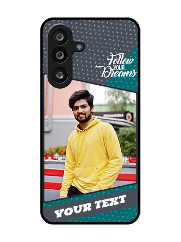 Custom Samsung Galaxy M56 5G Custom Metal Phone Case - Background Pattern Design With Quote