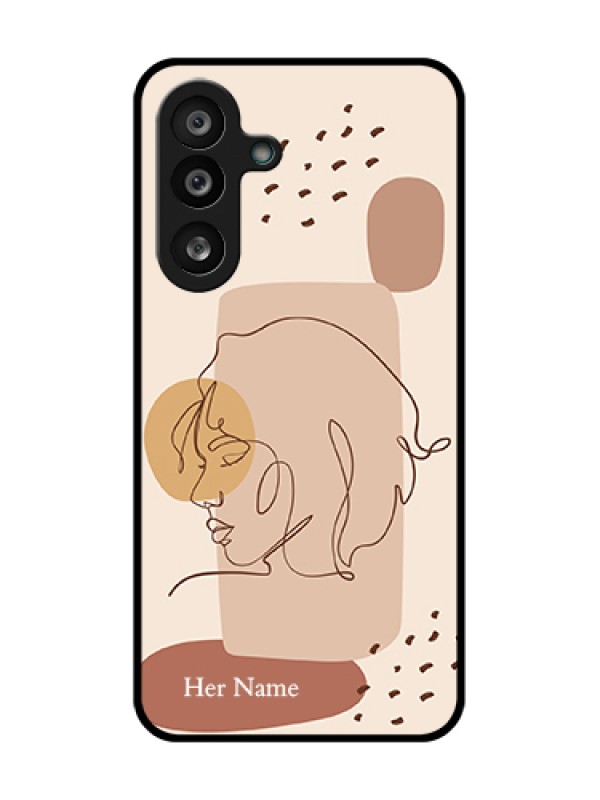 Custom Samsung Galaxy M56 5G Custom Metal Phone Case - Calm Woman Line Art Design
