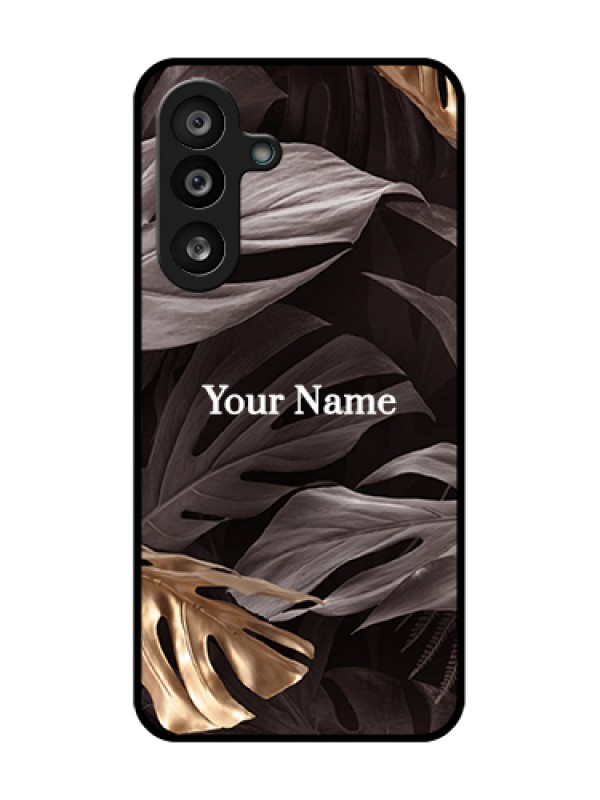 Custom Samsung Galaxy M56 5G Custom Metal Phone Case - Wild Leaves Digital Paint Design