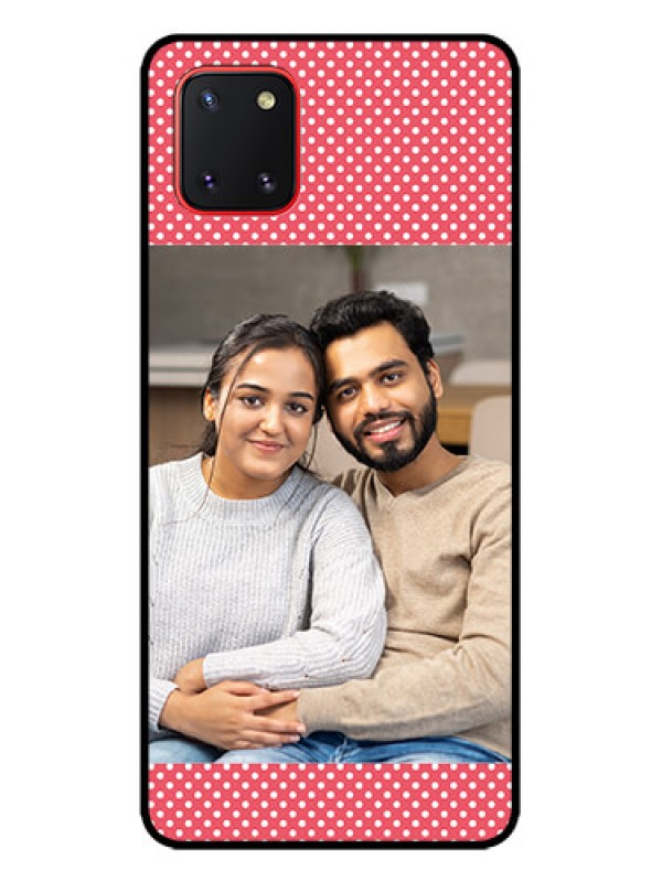 Custom Galaxy Note 10 Lite Custom Metal Phone CaseWhite Dotted Design