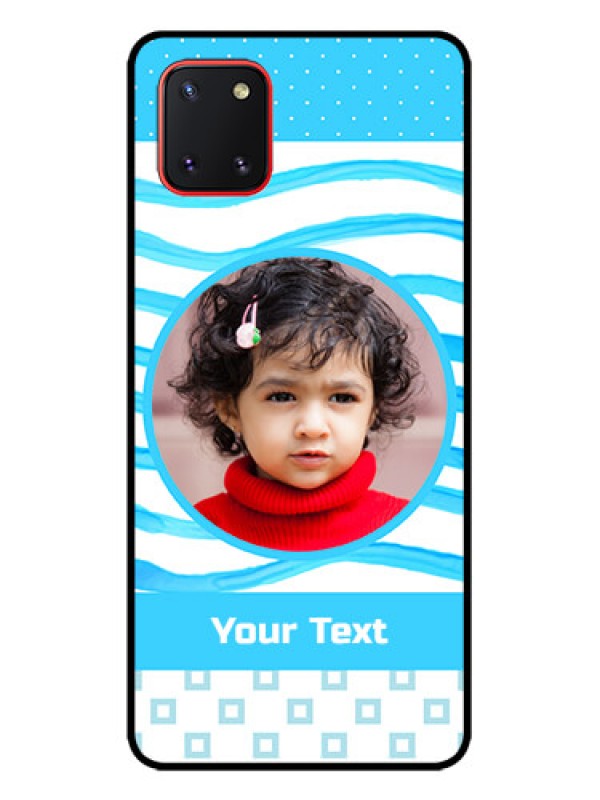Custom Galaxy Note 10 Lite Custom Metal Phone CaseSimple Blue Case Design