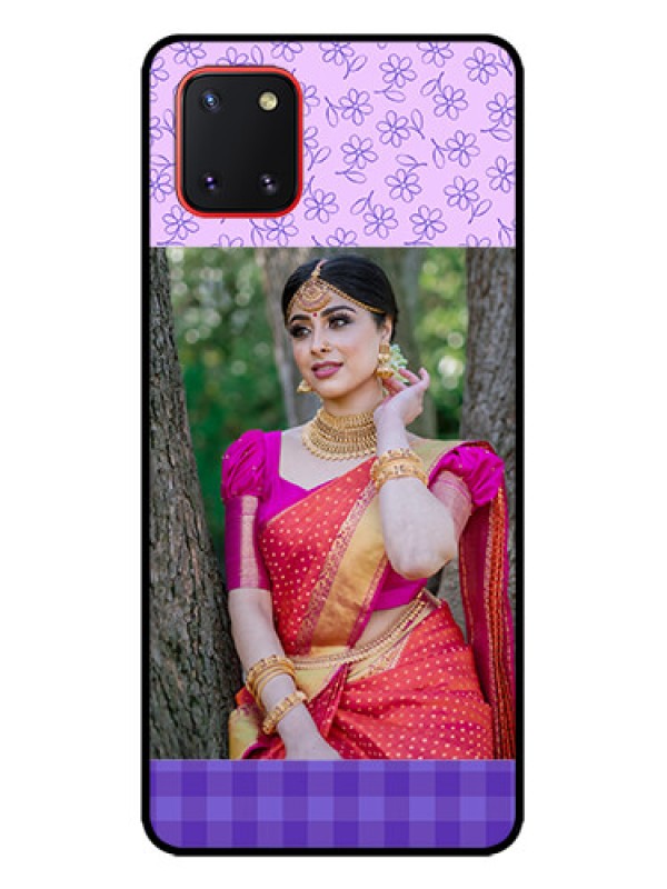 Custom Galaxy Note 10 Lite Custom Metal Phone CasePurple Floral Design