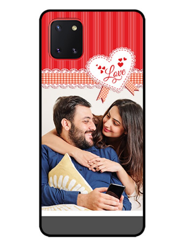 Custom Galaxy Note 10 Lite Custom Metal Phone CaseRed Love Pattern Design