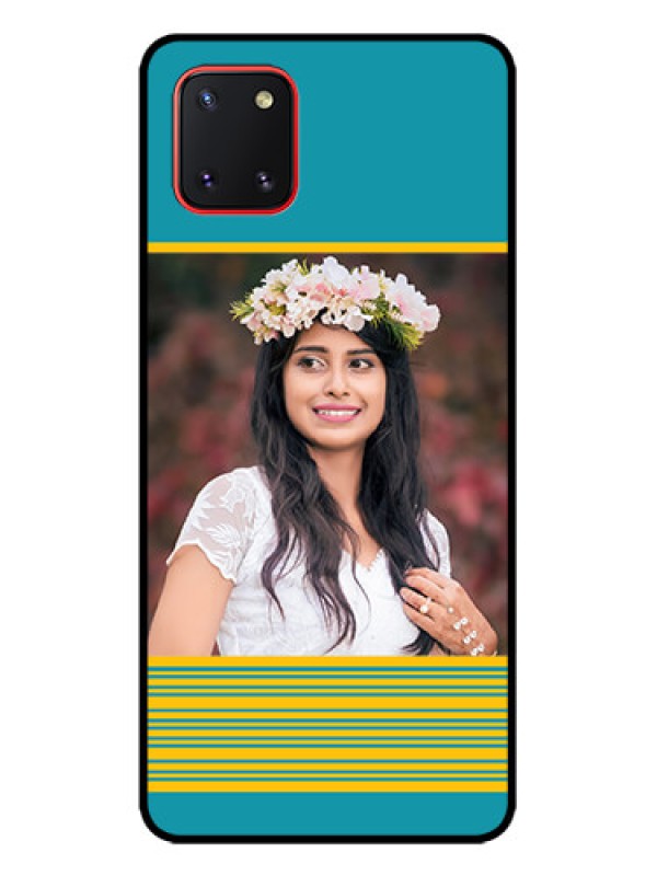 Custom Galaxy Note 10 Lite Custom Metal Phone CaseYellow and Blue Design