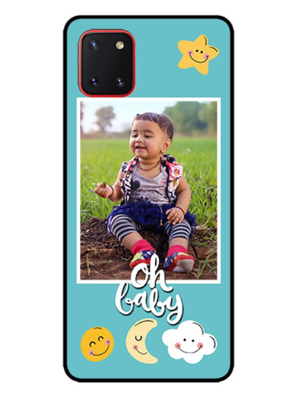 Custom Galaxy Note 10 Lite Custom Metal Phone CaseSmiley Kids Stars Design