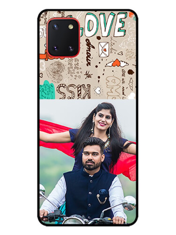 Custom Galaxy Note 10 Lite Custom Metal Phone CaseLove Doodle Pattern
