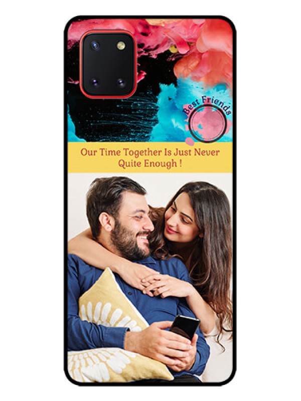 Custom Galaxy Note 10 Lite Custom Metal Phone CaseQuote With Acrylic Painting Design