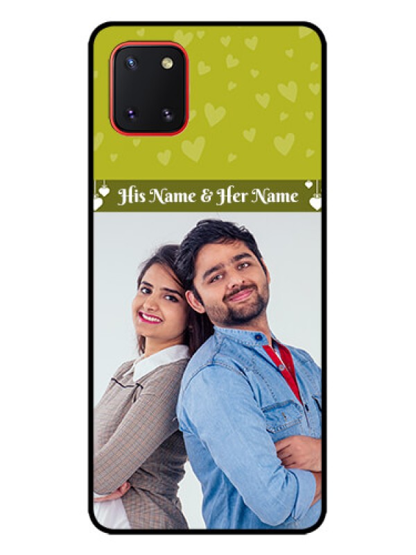 Custom Galaxy Note 10 Lite Custom Metal Phone CaseYou and Me Heart Design