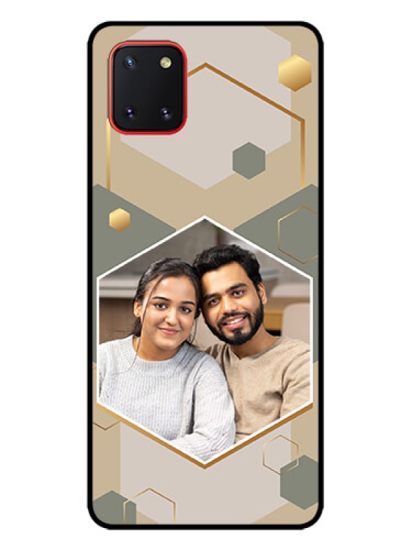 Custom Galaxy Note 10 Lite Custom Metal Phone CaseStylish Hexagon Pattern Design