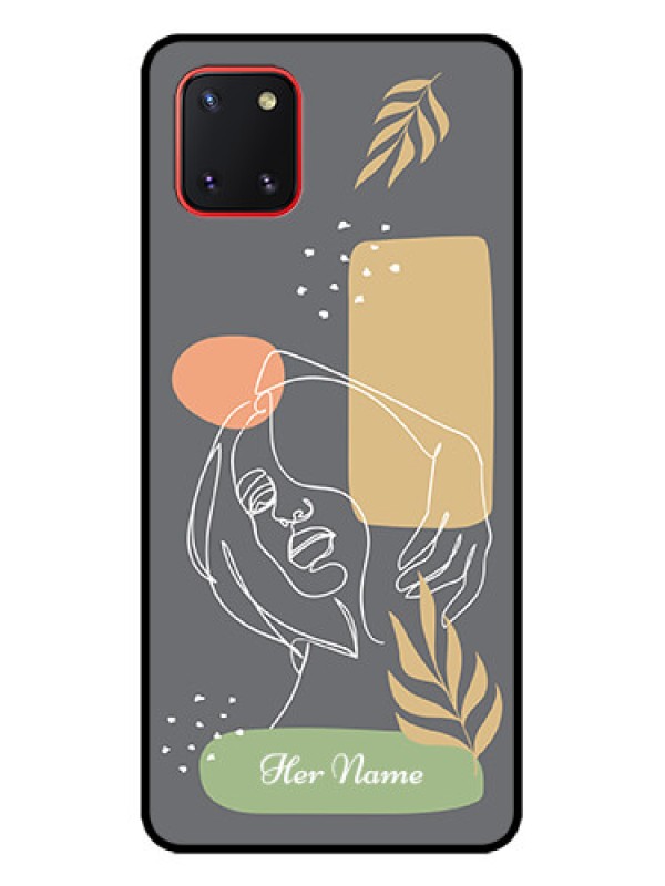 Custom Galaxy Note 10 Lite Custom Metal Phone CaseGazing Woman Line Art Design