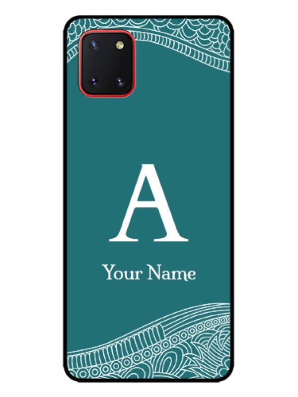 Custom Galaxy Note 10 Lite Custom Metal Phone CaseLine Art Pattern With Custom Name Design