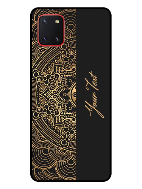 Custom Galaxy Note 10 Lite Custom Metal Phone CaseMandala Art With Custom Text Design