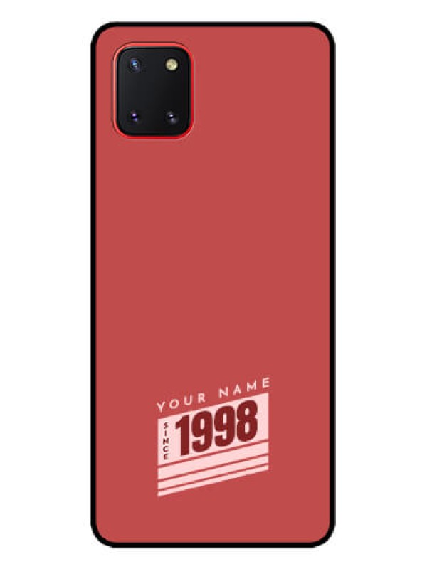 Custom Galaxy Note 10 Lite Custom Metal Phone CaseRed Custom Year Of Birth Design