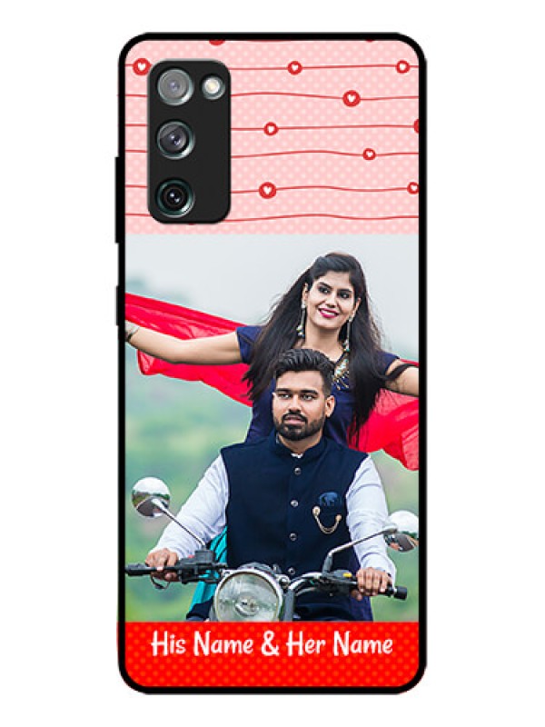 Custom Galaxy S20 FE Custom Metal Phone CaseRed Pattern Case Design
