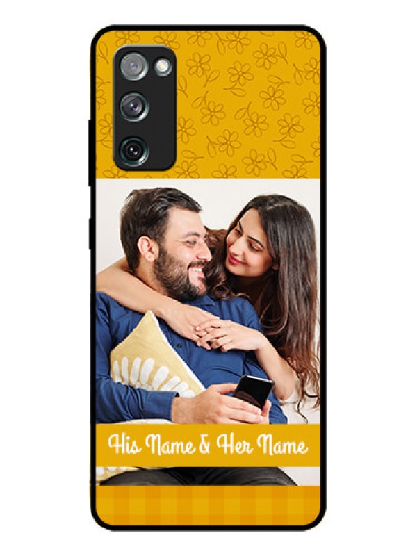Custom Galaxy S20 FE Custom Metal Phone CaseYellow Floral Design