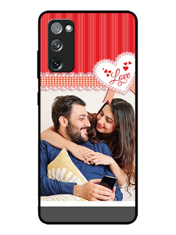 Custom Galaxy S20 FE Custom Metal Phone CaseRed Love Pattern Design