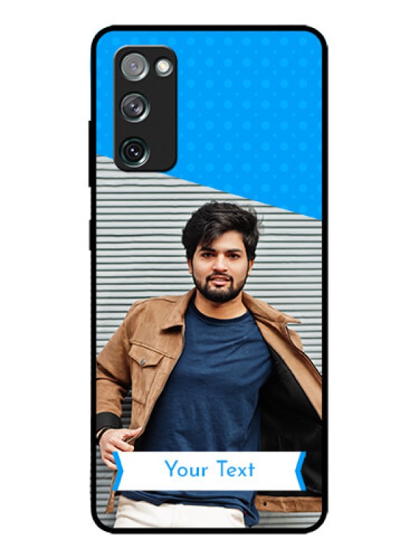 Custom Galaxy S20 FE Custom Metal Phone CaseSimple Blue Color Design