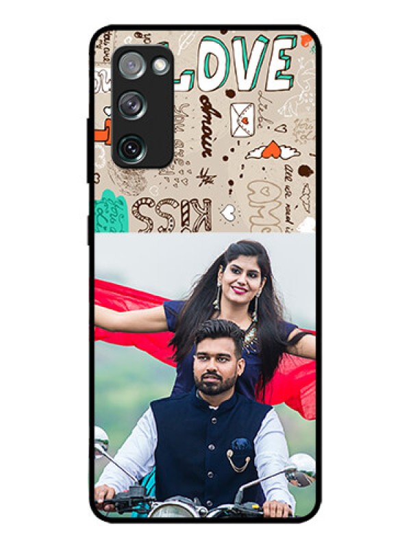 Custom Galaxy S20 FE Custom Metal Phone CaseLove Doodle Pattern