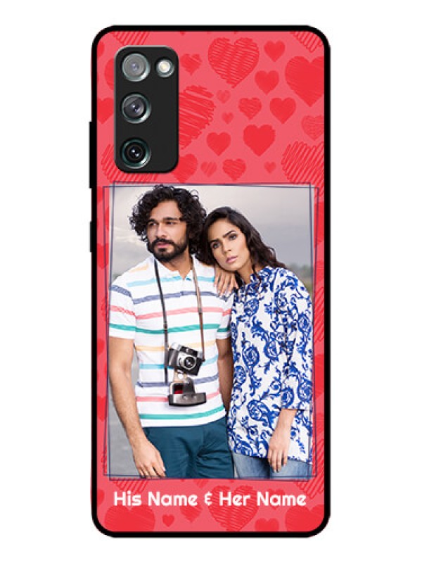 Custom Galaxy S20 FE Custom Metal Phone CaseWith Red Heart Symbols Design