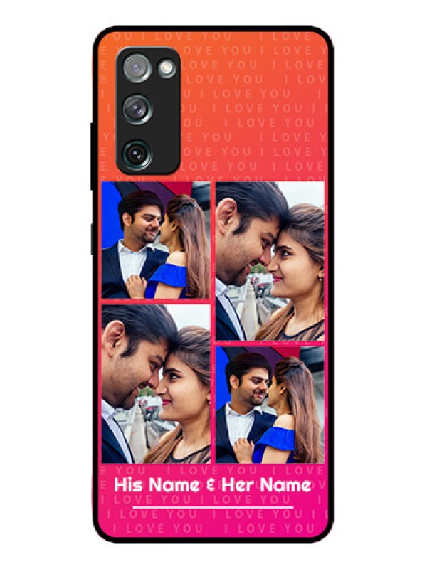 Custom Galaxy S20 FE Custom Metal Phone CaseI Love You Pink Design