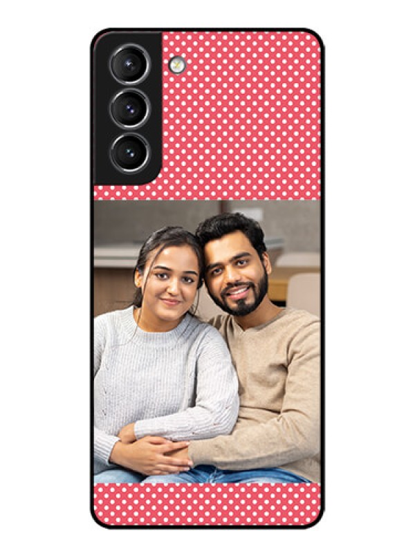 Custom Galaxy S21 Plus Custom Metal Phone Case - White Dotted Design