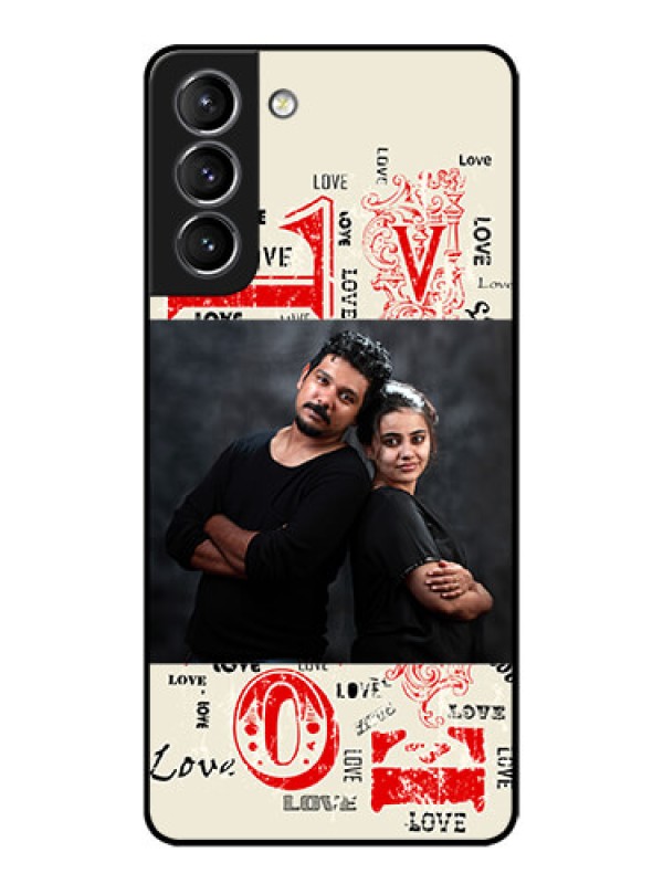 Custom Galaxy S21 Plus Custom Metal Phone Case - Trendy Love Design Case