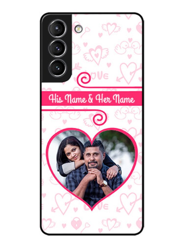 Custom Galaxy S21 Plus Custom Metal Phone Case - Heart Shape Love Design