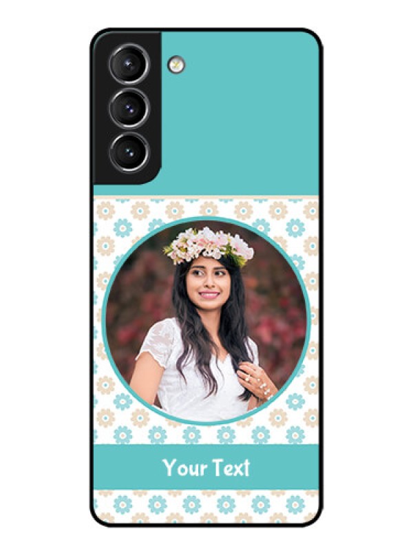 Custom Galaxy S21 Plus Custom Metal Phone Case - Beautiful Flowers Design