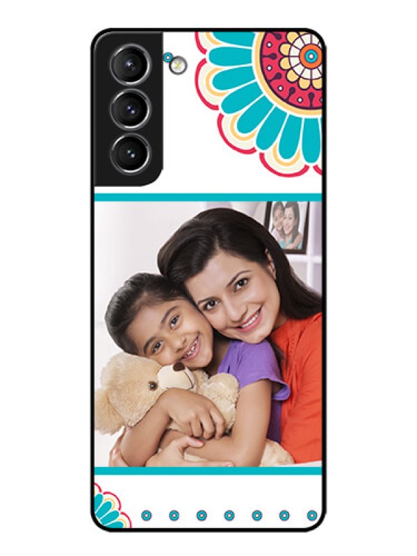 Custom Galaxy S21 Plus Custom Metal Phone Case - Flower Design